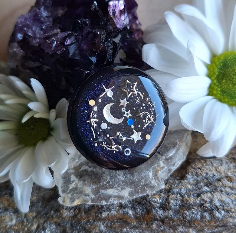 Broszka z żywicy - Niebo pełne gwiazd