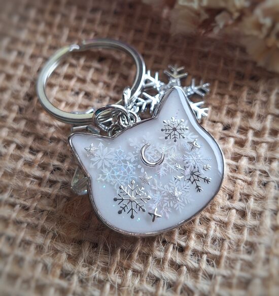 Zimowy Kotek - brelok handmade